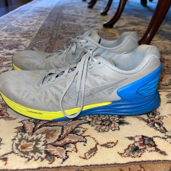 Lunarglide 6 Running Shoes, Grey/Blue/Yellow - Picture 4 of 4